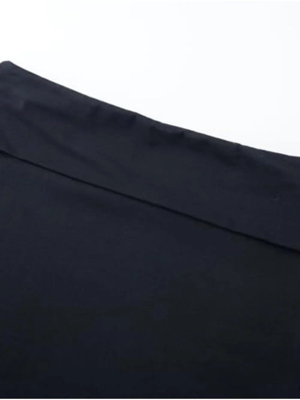 Y2K Fold Over Mini Skirt Elastic Low Waist Bodycon Solid Color Stretchy Micro